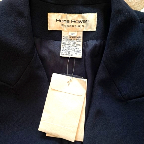 NEW Rena Rowan Navy Blue Blazer Suit Jacket Size 10 - Picture 6 of 7